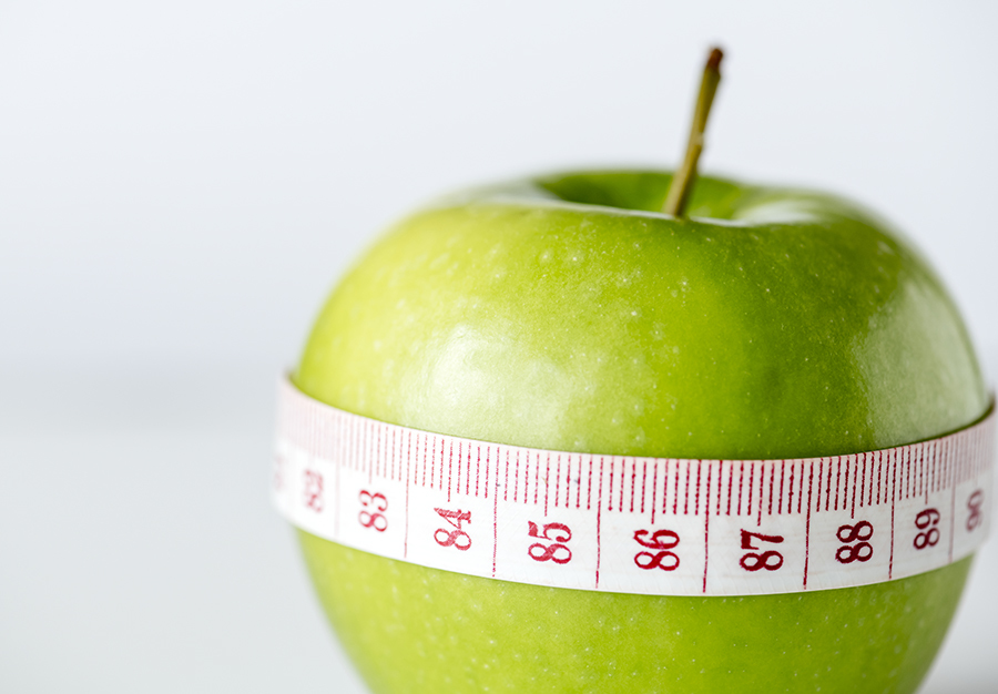 Closeup of healthy diet and weight loss concept