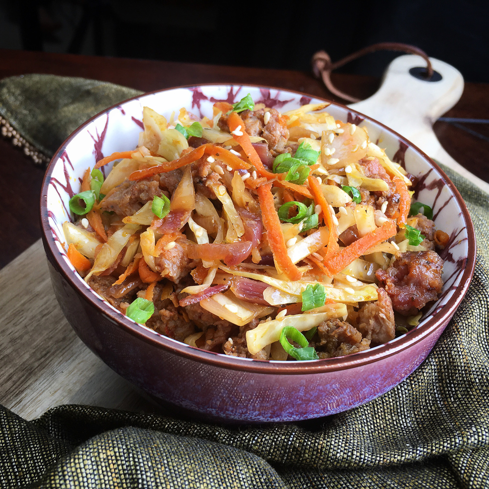 friendly egg roll in a bowl aka “crack slaw” is Super easy and quick to mak...